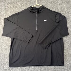 SLAZENGER Golf Pullover 1/4 Zip Black Mens 2XL Long Sleeve